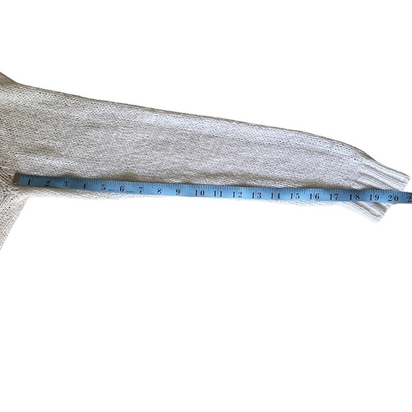 CALVIN KLEIN Cardigan Drape Open Front Pockets Creamy White Knit Women - Picture 9 of 11